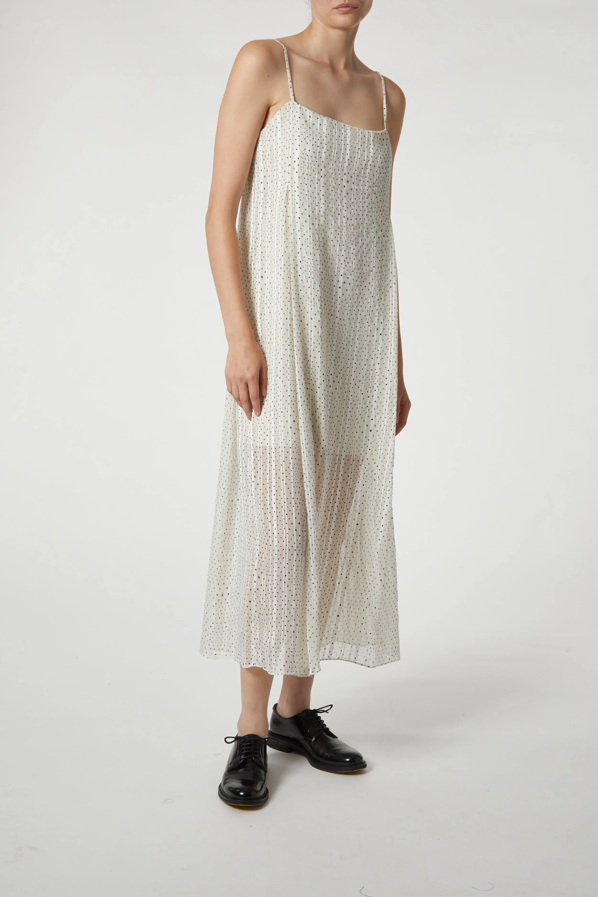 Marlowe Polka Dot Maxi Dress, White/Black sold by Saint Art product image thumbnail 3