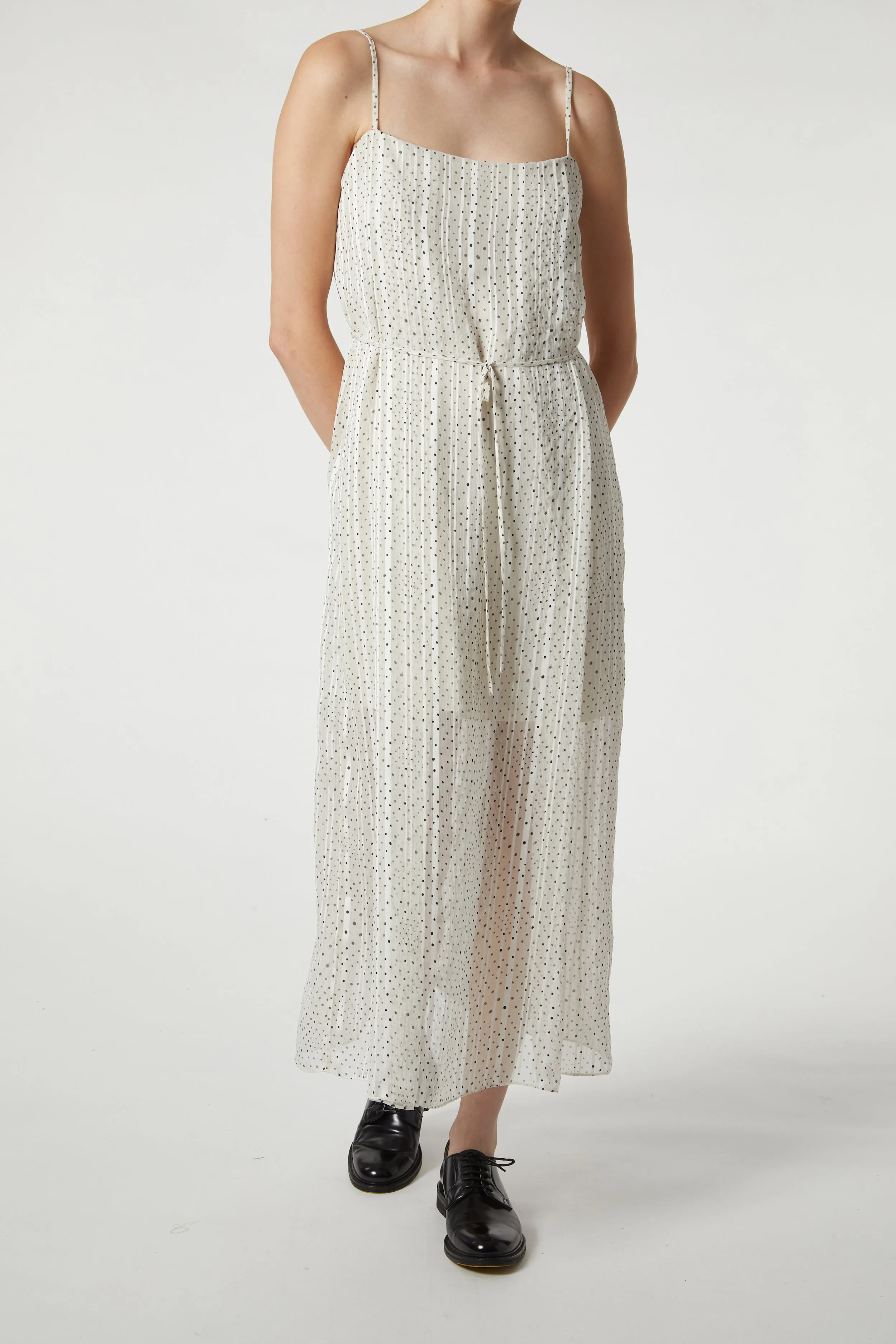 Marlowe Polka Dot Maxi Dress, White/Black sold by Saint Art product image thumbnail 5