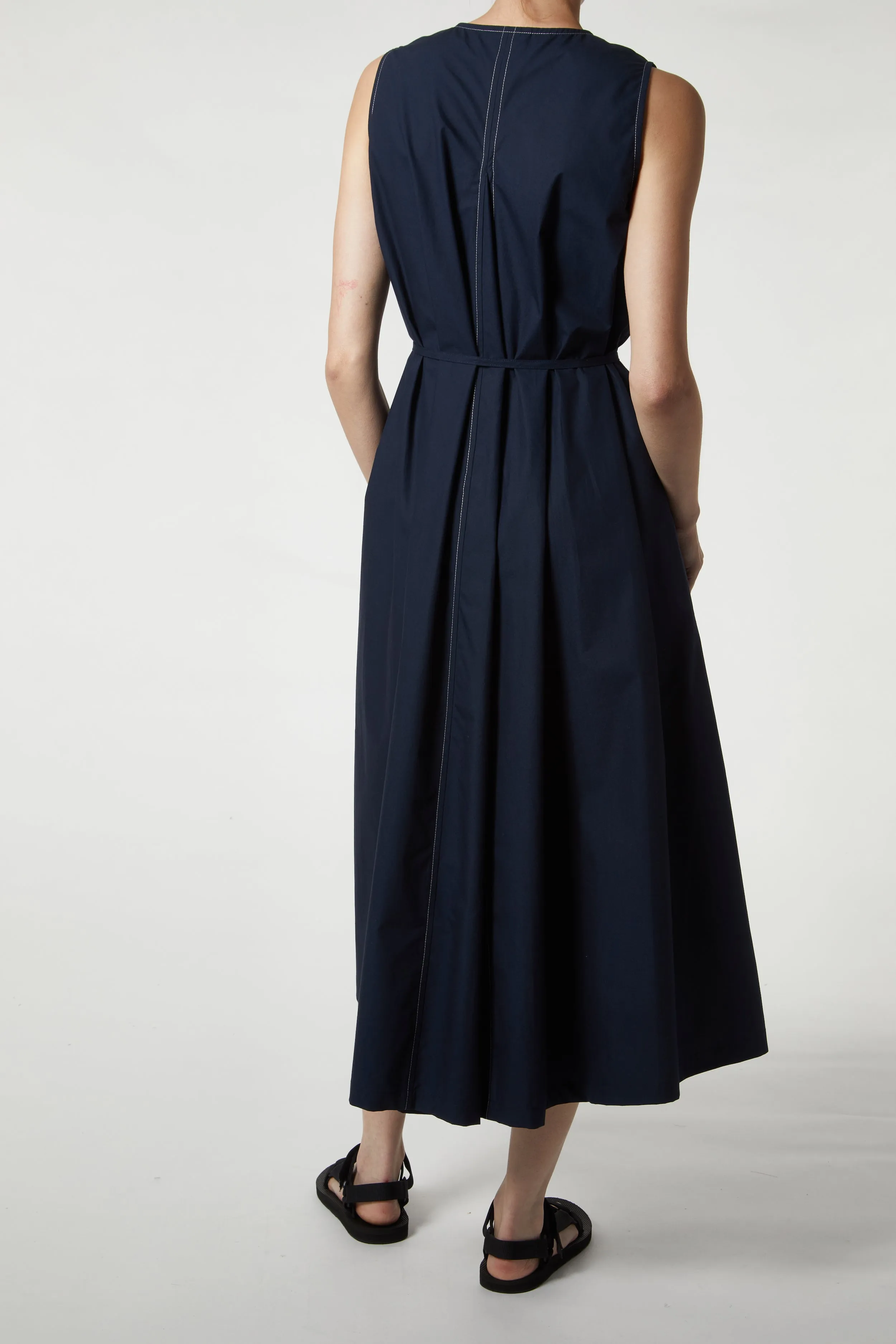 Dakota V-Neck Poplin Dress, Navy sold by Saint Art product image thumbnail 5