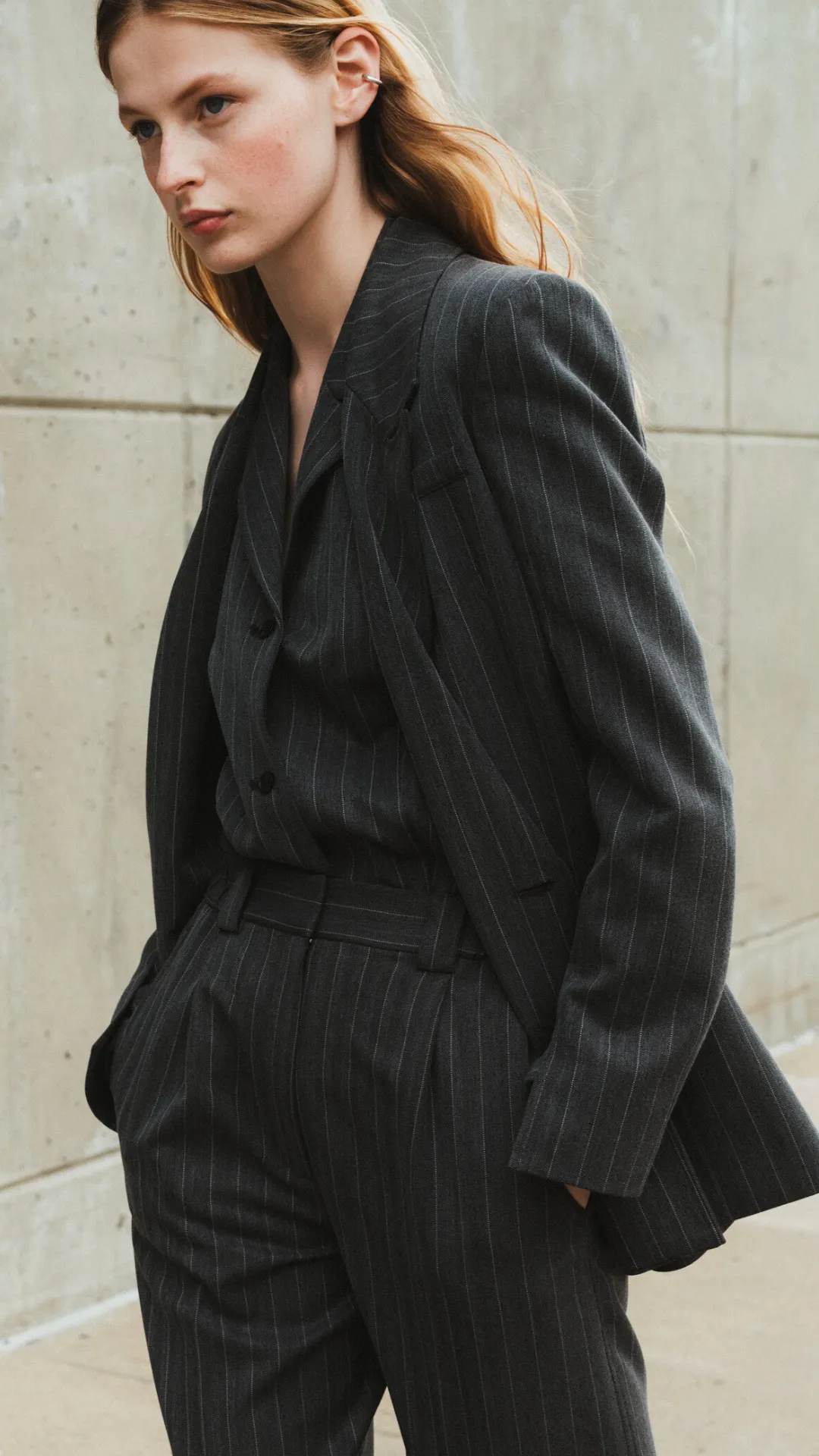 Oxford Pinstripe Blazer, Grey sold by Saint Art product image thumbnail 2