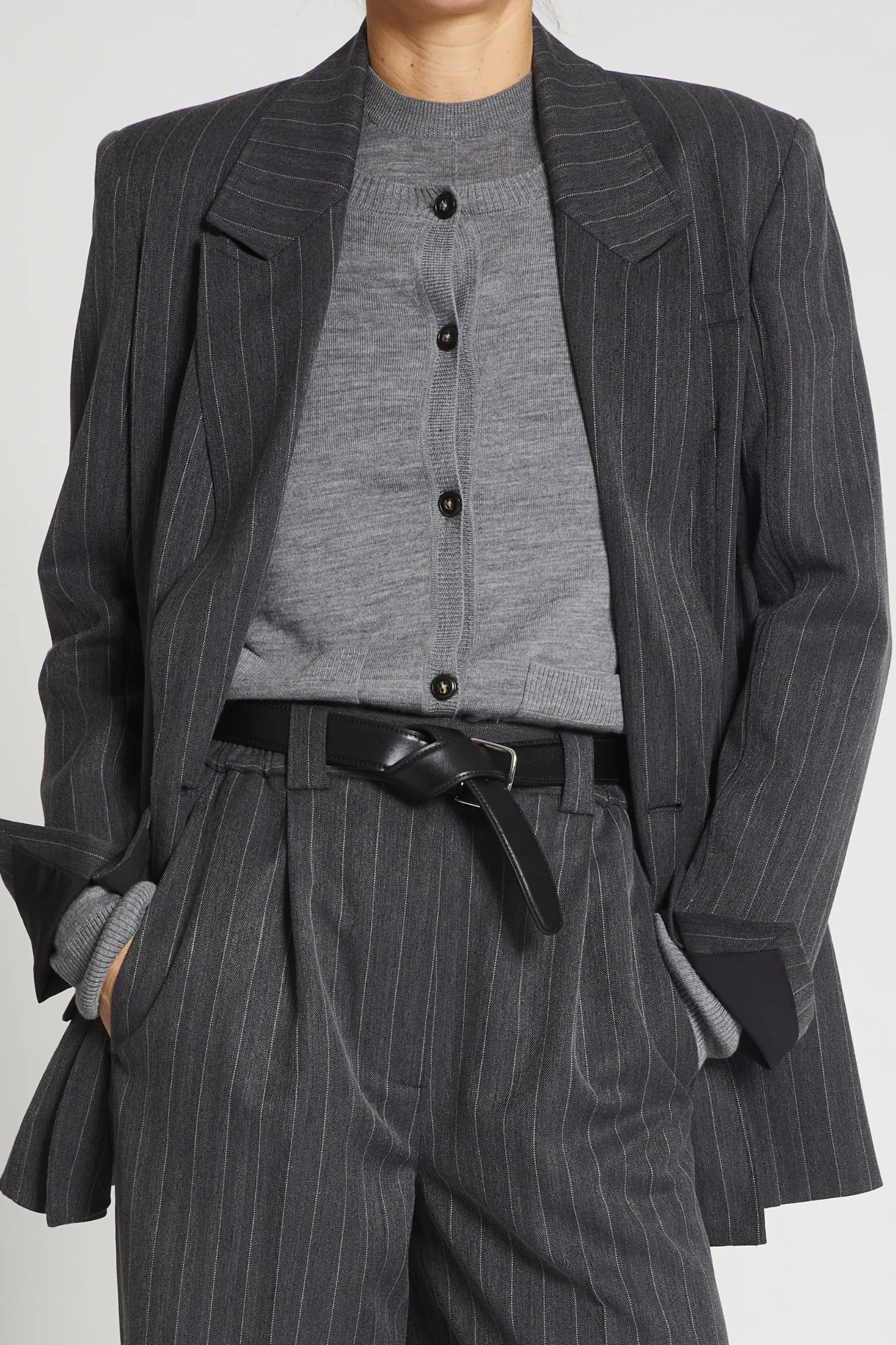 Oxford Pinstripe Blazer, Grey sold by Saint Art product image thumbnail 3