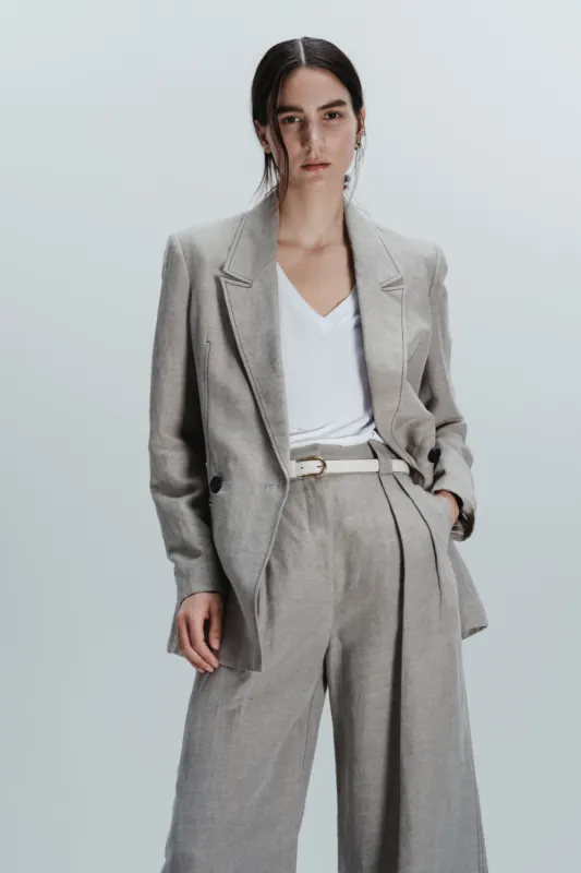Kara Jacket, Grey Linen made by Saint Art