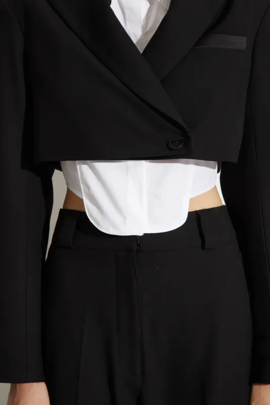 Bryn Cropped Blazer, Black sold by Saint Art