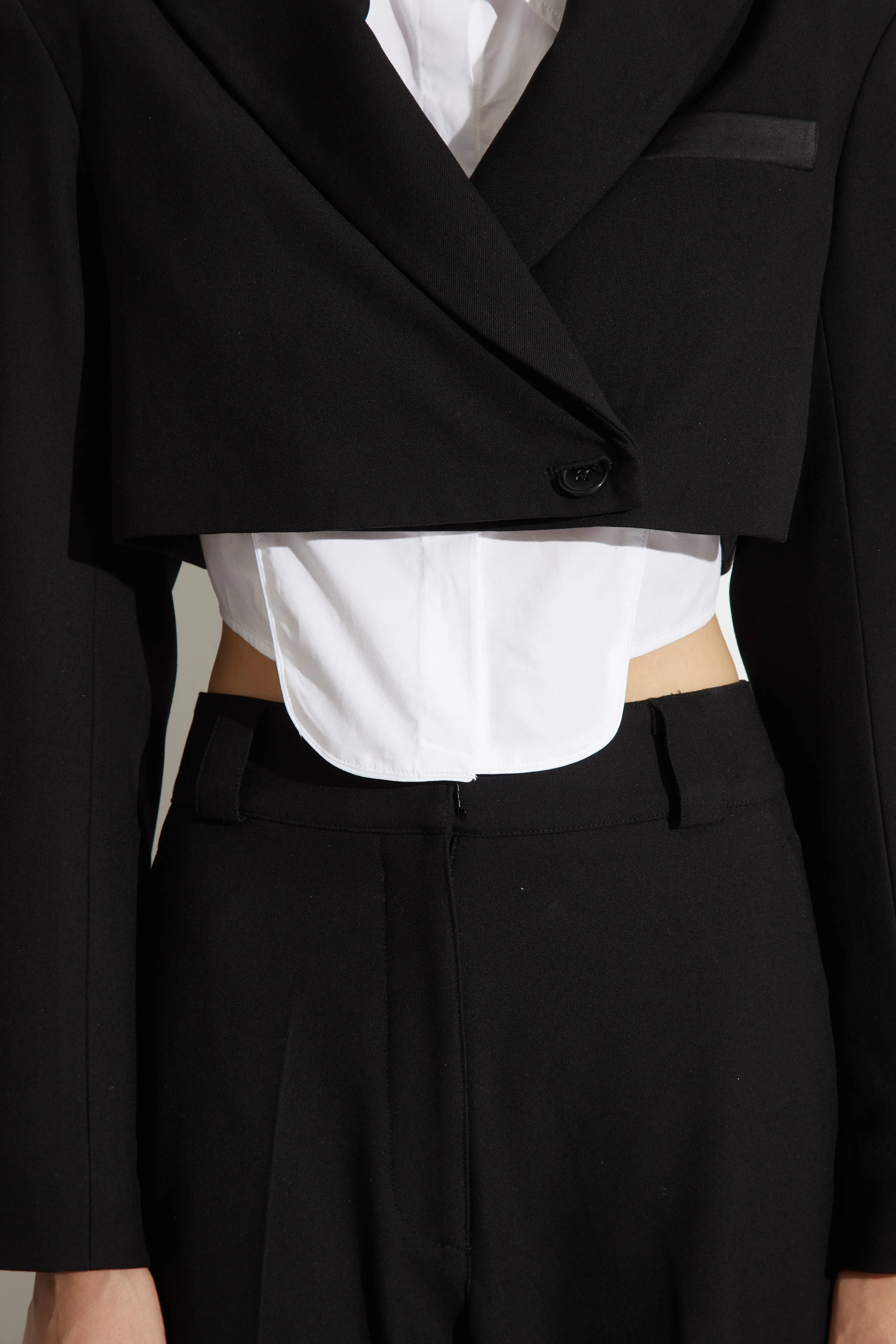 Bryn Cropped Blazer, Black sold by Saint Art