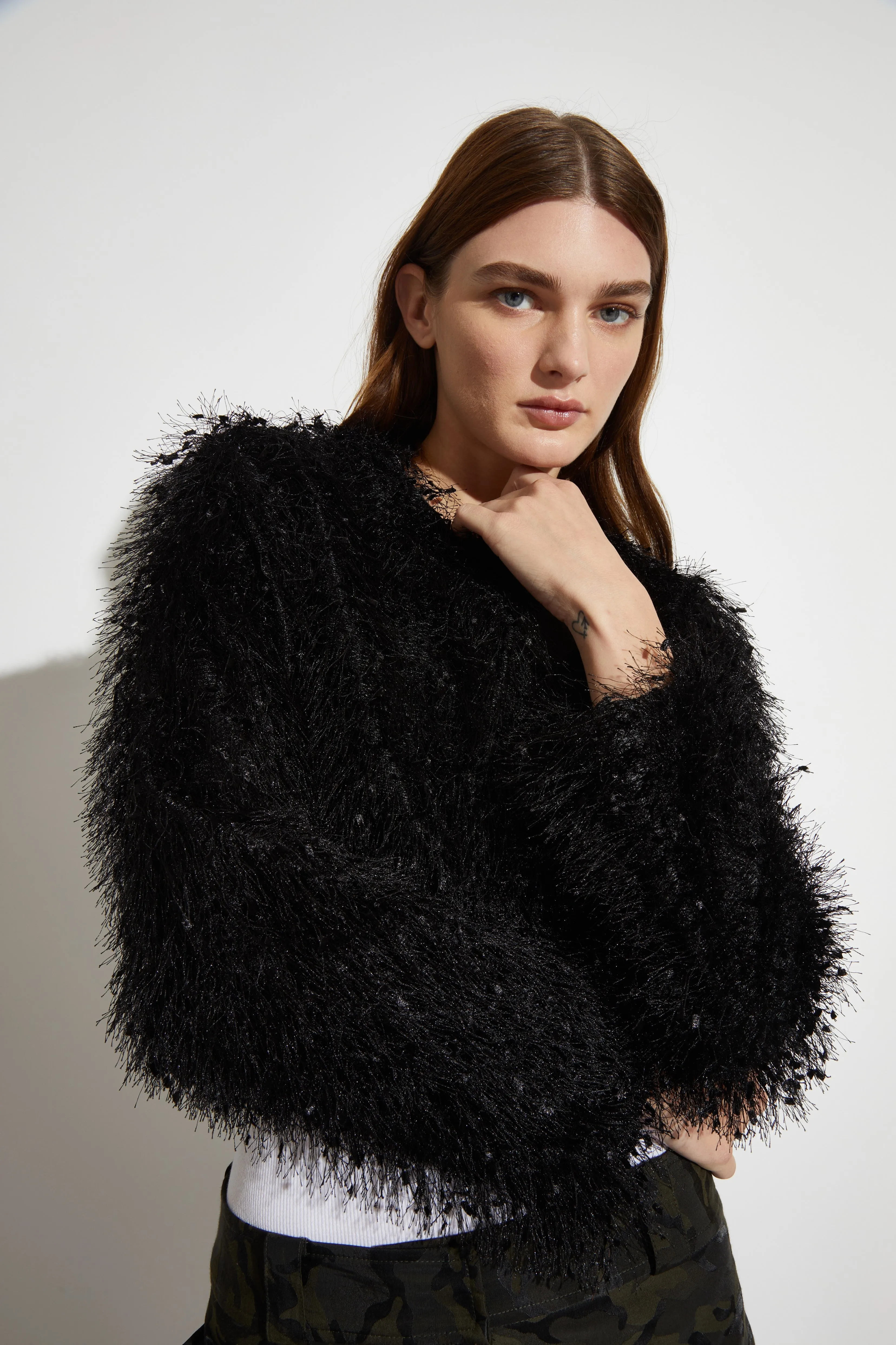 Greta Feather Top, Black sold by Saint Art product image thumbnail 3