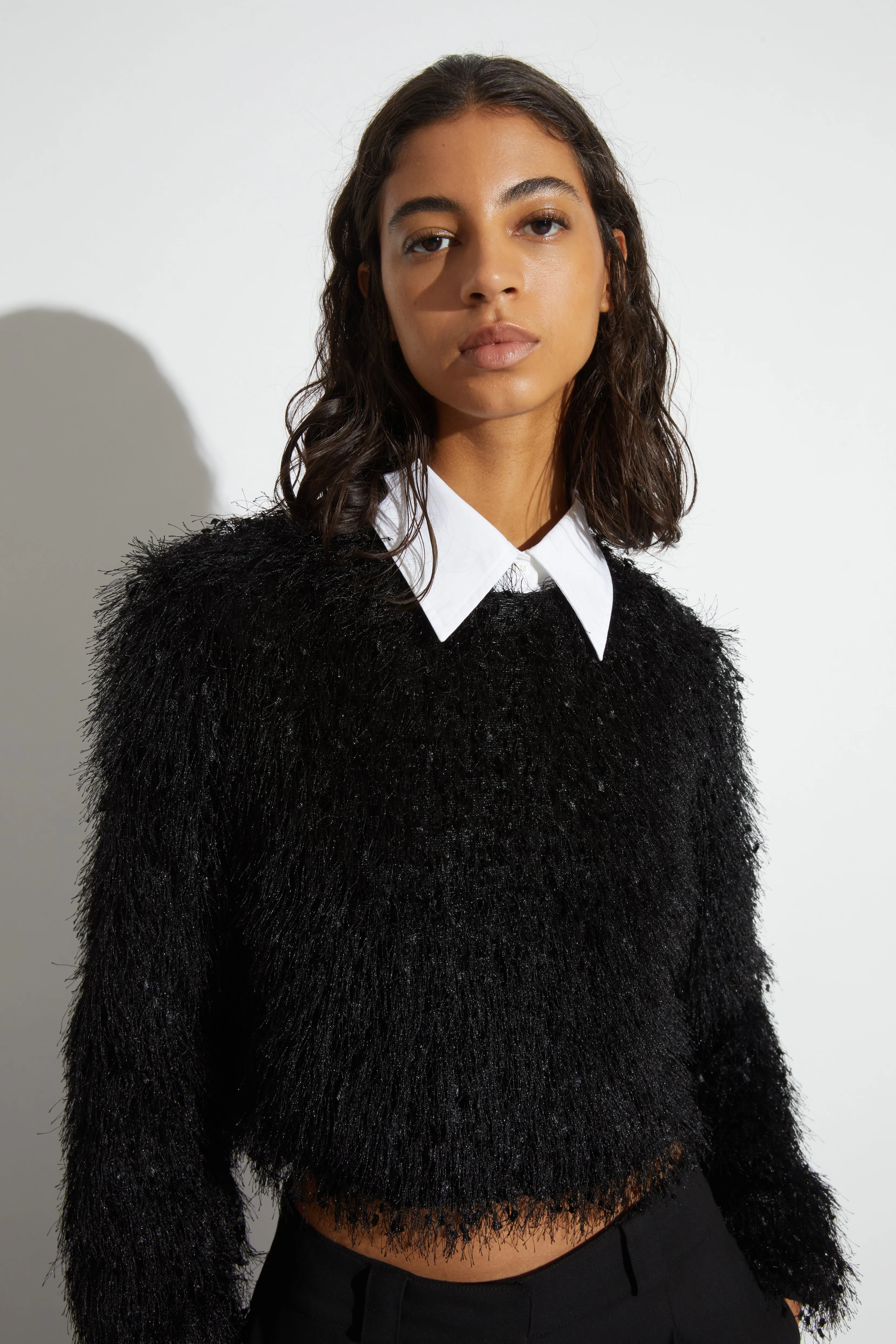 Greta Feather Top, Black sold by Saint Art product image thumbnail 2