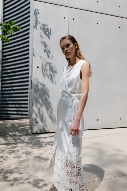 Anna Crochet Dress, White sold by Saint Art