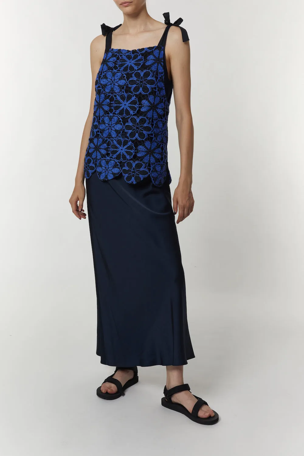 Ruby Crochet Tie Top, French Blue sold by Saint Art product image thumbnail 2