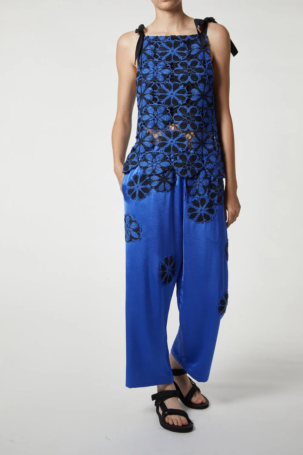 Ruby Crochet Tie Top, French Blue sold by Saint Art product image thumbnail 3