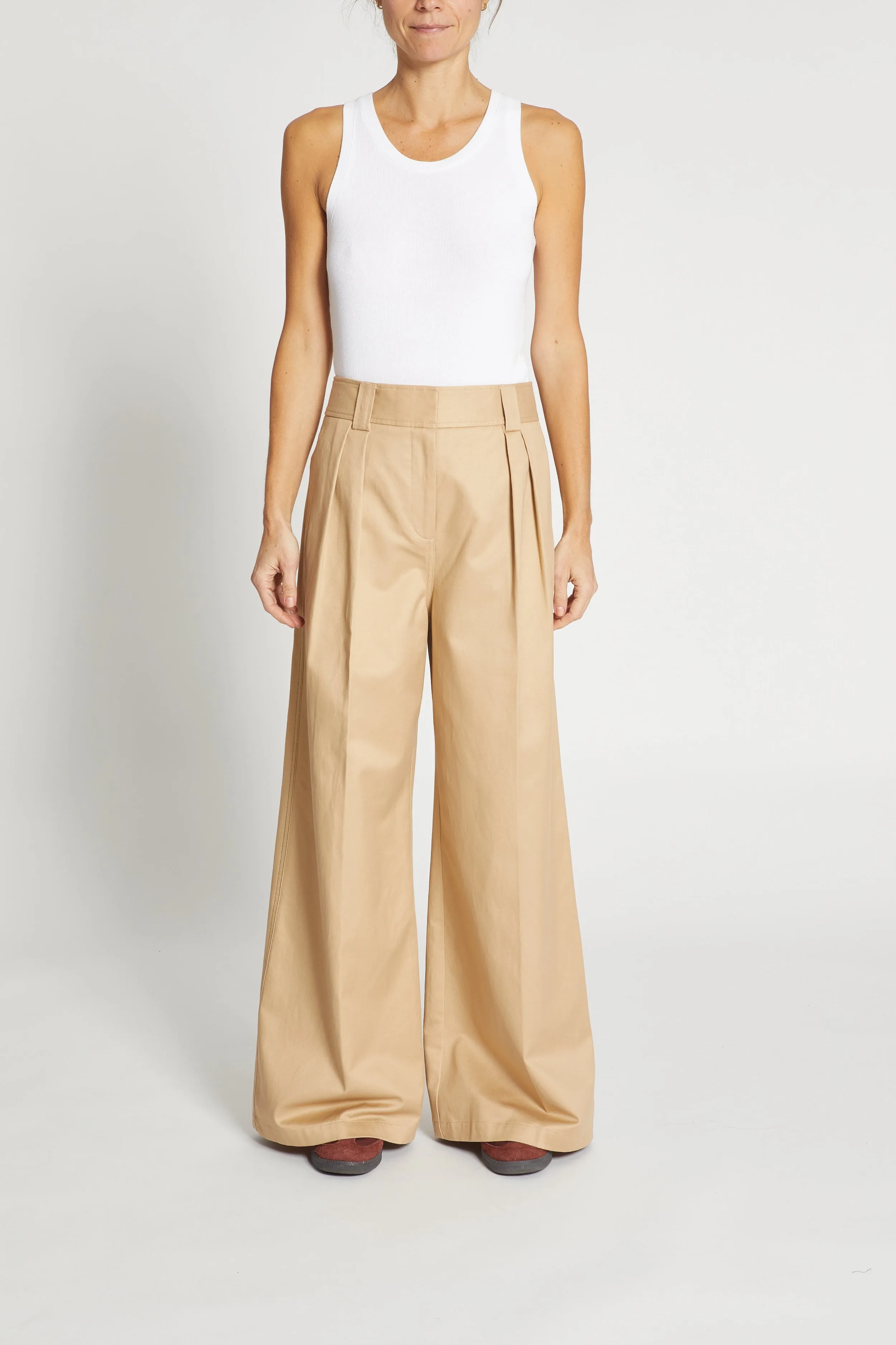 Argo Wideleg Trouser, Khaki sold by Saint Art product image thumbnail 3