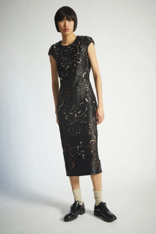 Aida Maxi Dress, Black Lace sold by Saint Art