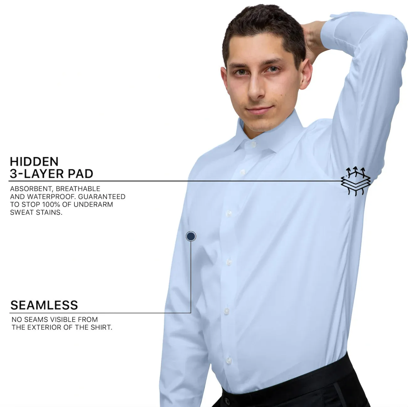 Sweat Proof Dress Shirt for Men sold by Social Citizen product image thumbnail 3
