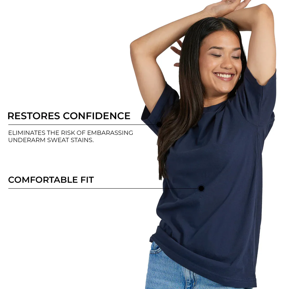 Sweat Proof Crewneck T-Shirt for Women sold by Social Citizen product image thumbnail 4