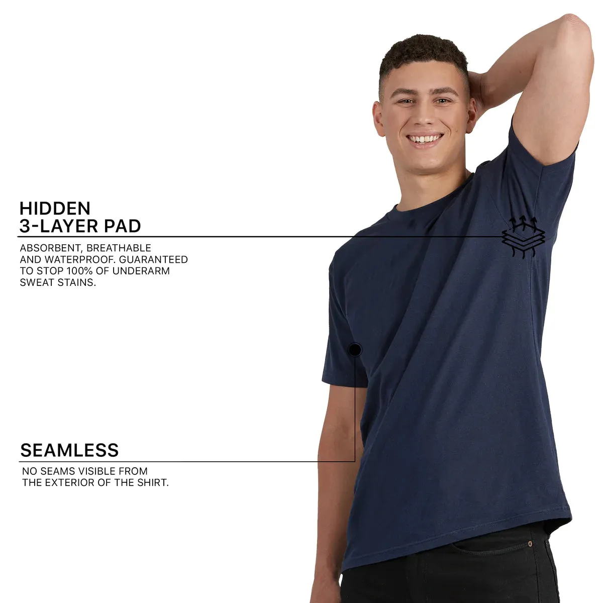 Sweat Proof Crewneck T-Shirt for Men sold by Social Citizen product image thumbnail 3