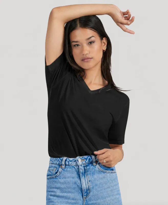 Sweat Proof V-Neck T-Shirt for Women made by Social Citizen