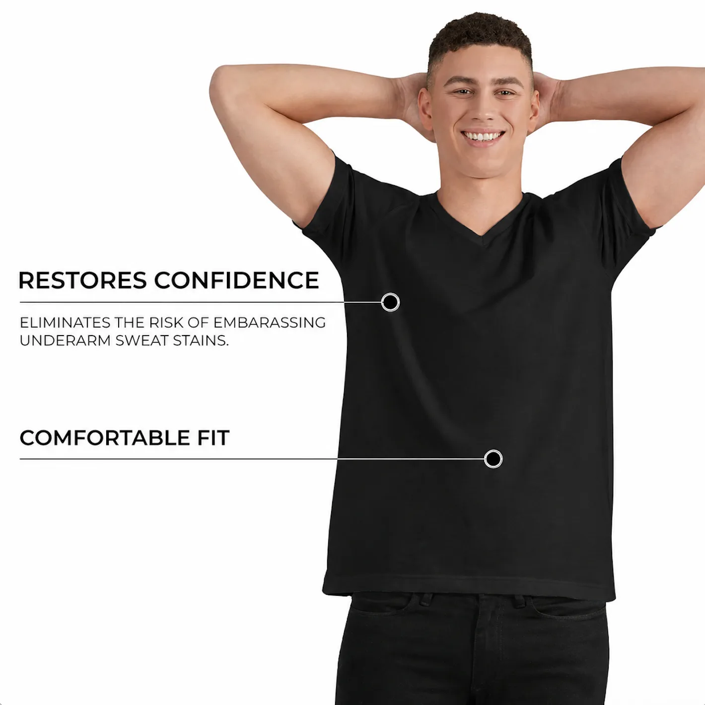 Sweat Proof V-Neck T-Shirt for Men sold by Social Citizen product image thumbnail 5