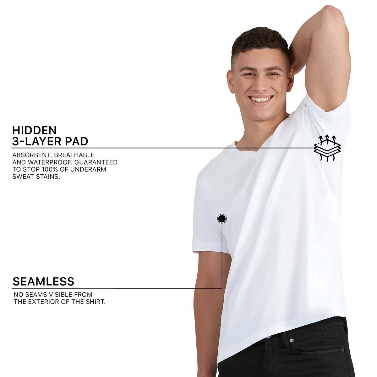 Sweat Proof V-Neck T-Shirt for Men sold by Social Citizen product image thumbnail 3