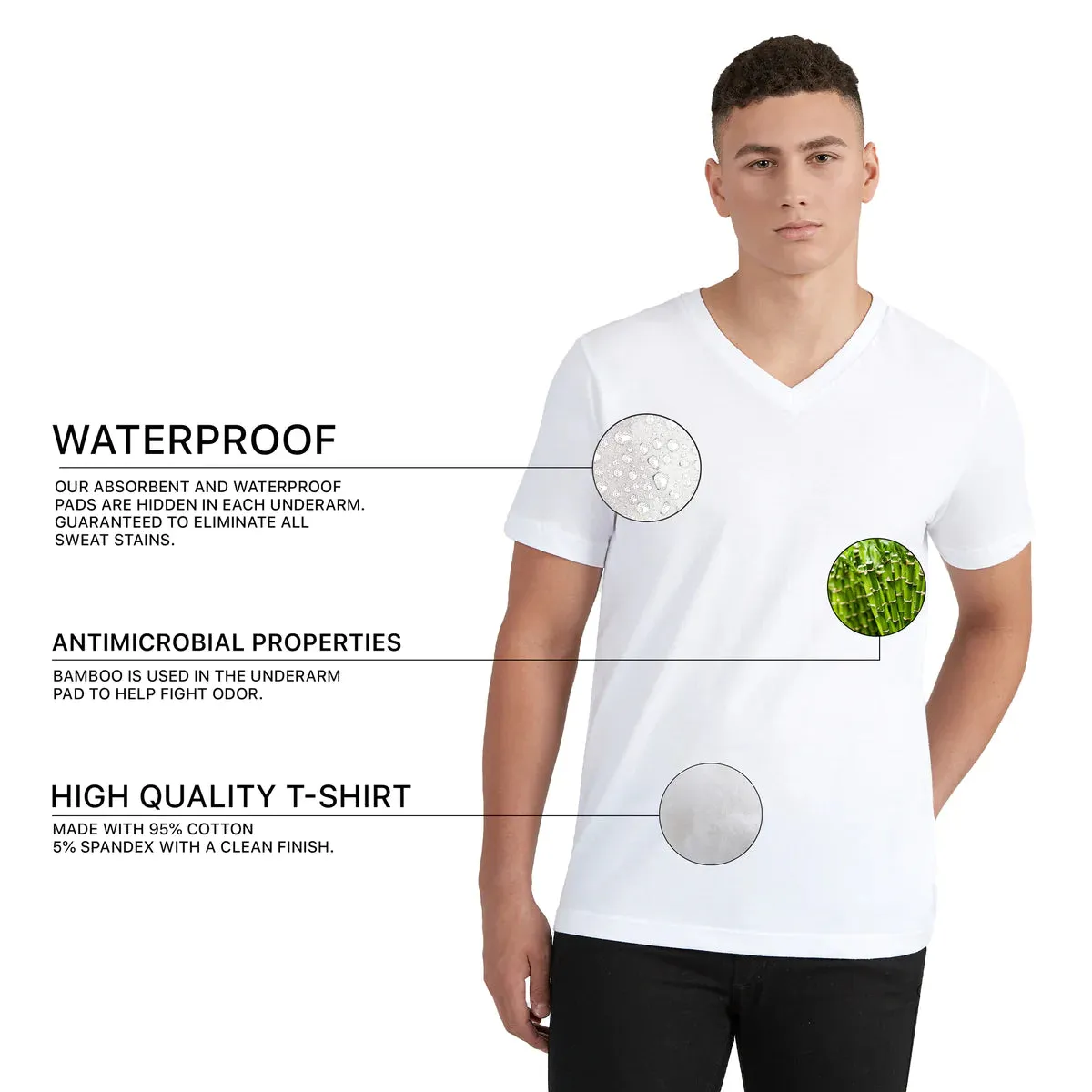 Sweat Proof V-Neck T-Shirt for Men sold by Social Citizen product image thumbnail 4