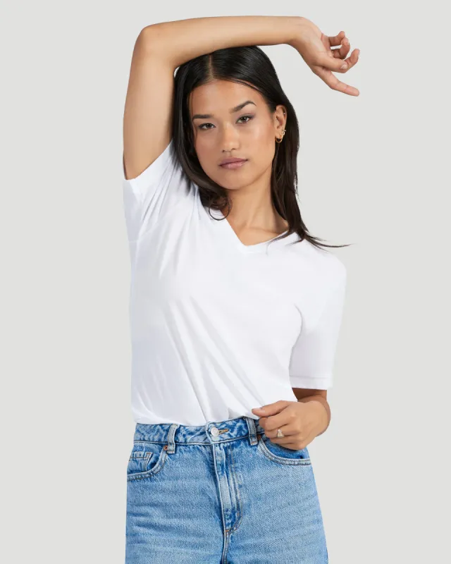 Sweat Proof V-Neck T-Shirt for Women sold by Social Citizen
