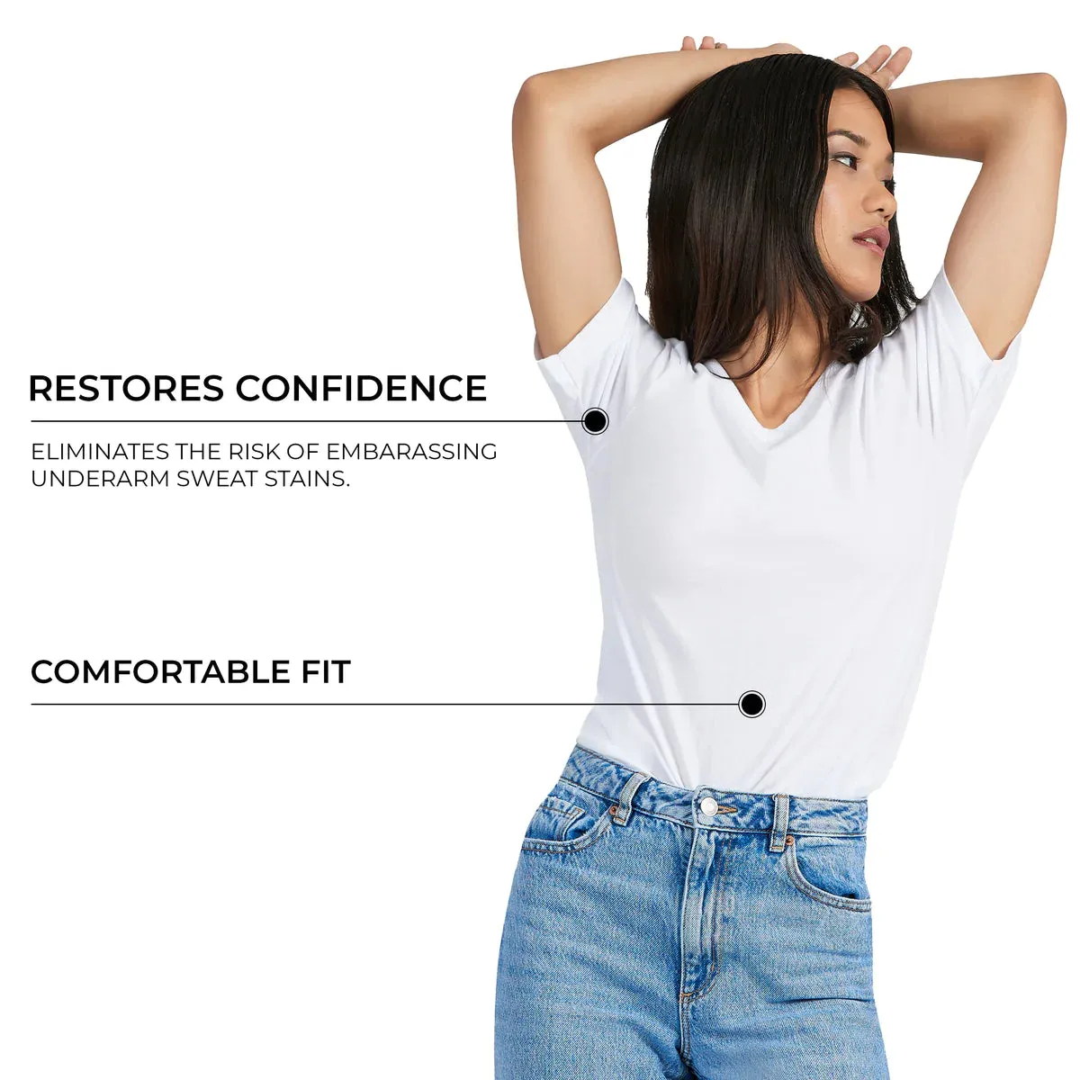 Sweat Proof V-Neck T-Shirt for Women sold by Social Citizen product image thumbnail 4