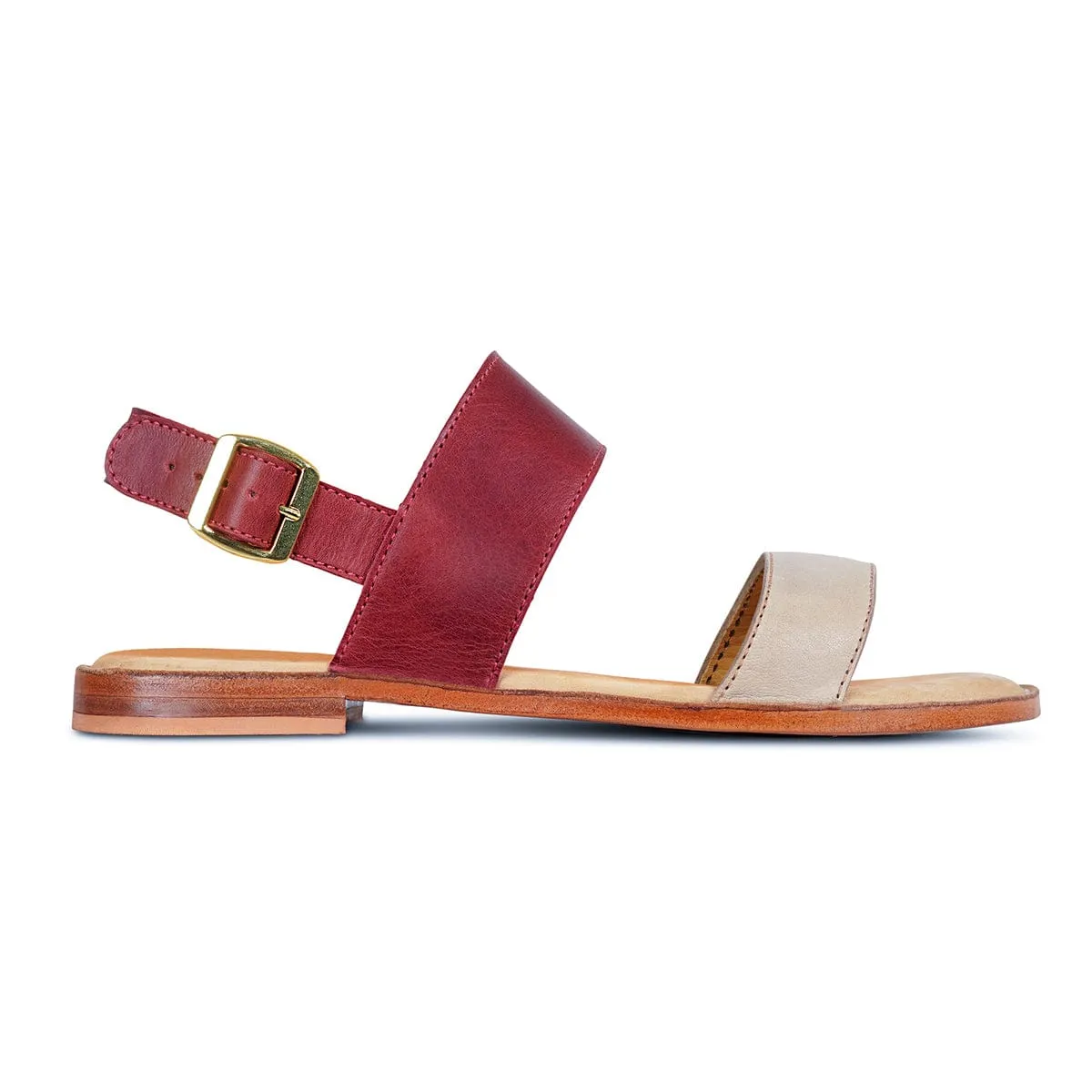 The Cordoba in Pomegranate and Oatmeal ~ Super Wide sold by Adelante Shoe