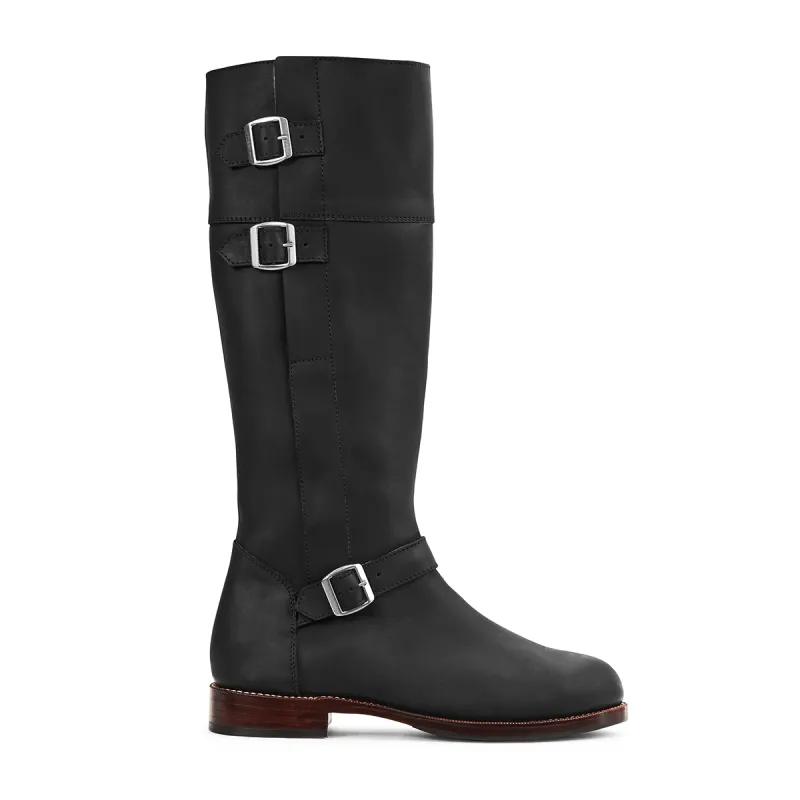 The Reina in Black ~ Very Wide ~ Wide Calf 49cm sold by Adelante Shoe
