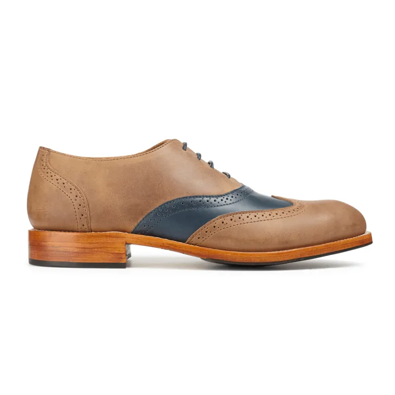 The Clásico in Desert and Denim Blue ~ Wide sold by Adelante Shoe