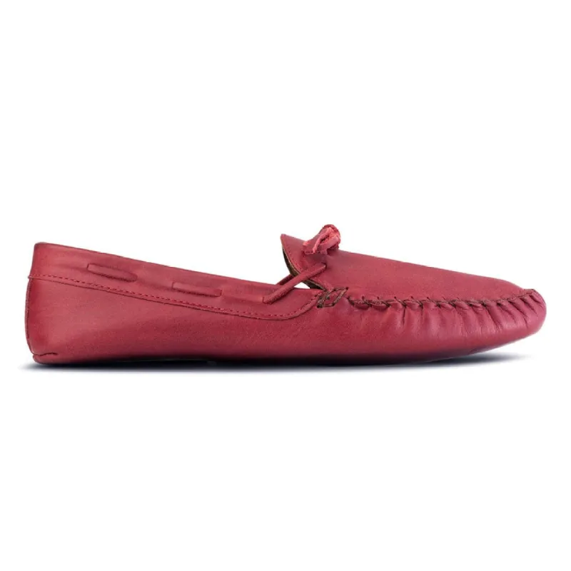 The Women's Moccasin in Pomegranate ~ Wide sold by Adelante Shoe