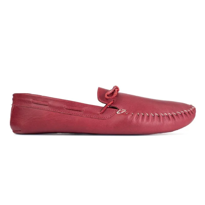 The Men's Moccasin in Pomegranate ~ Standard/Narrow sold by Adelante Shoe