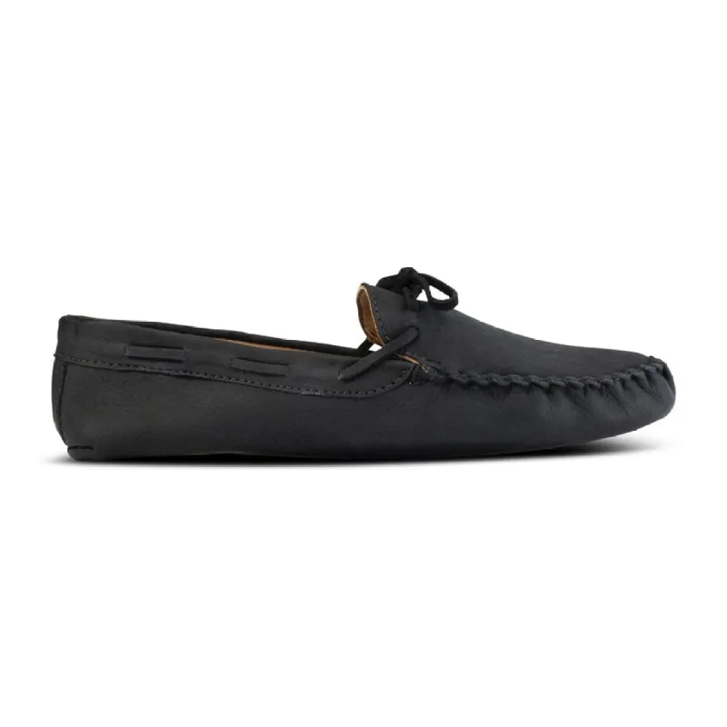 The Women's Moccasin in Black - (av) sold by Adelante Shoe