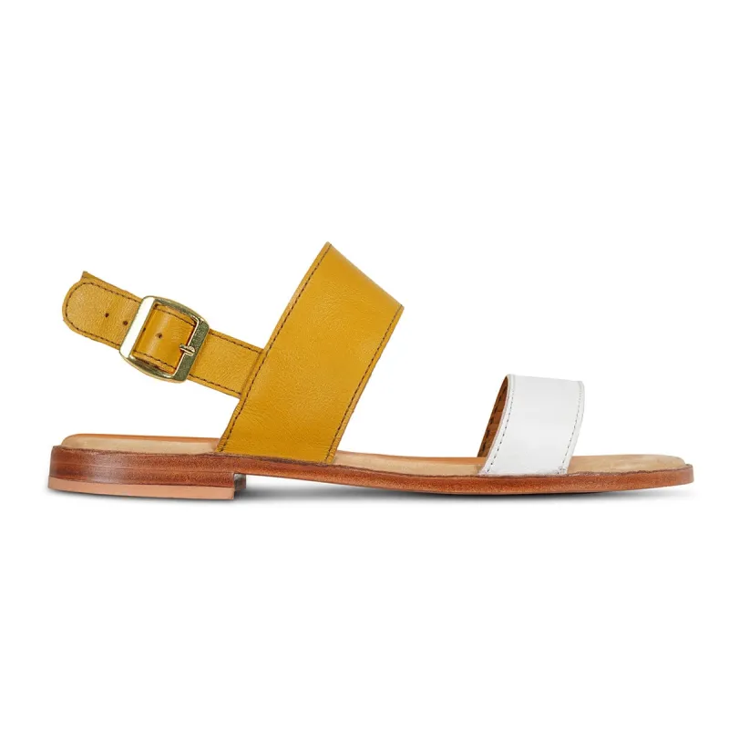 The Cordoba in Yellow and White ~ Super Wide sold by Adelante Shoe