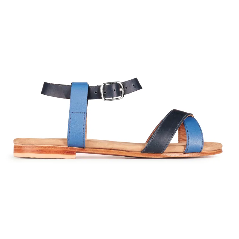 The Isabela in Denim Blue and Lagoon ~ Super Wide sold by Adelante Shoe