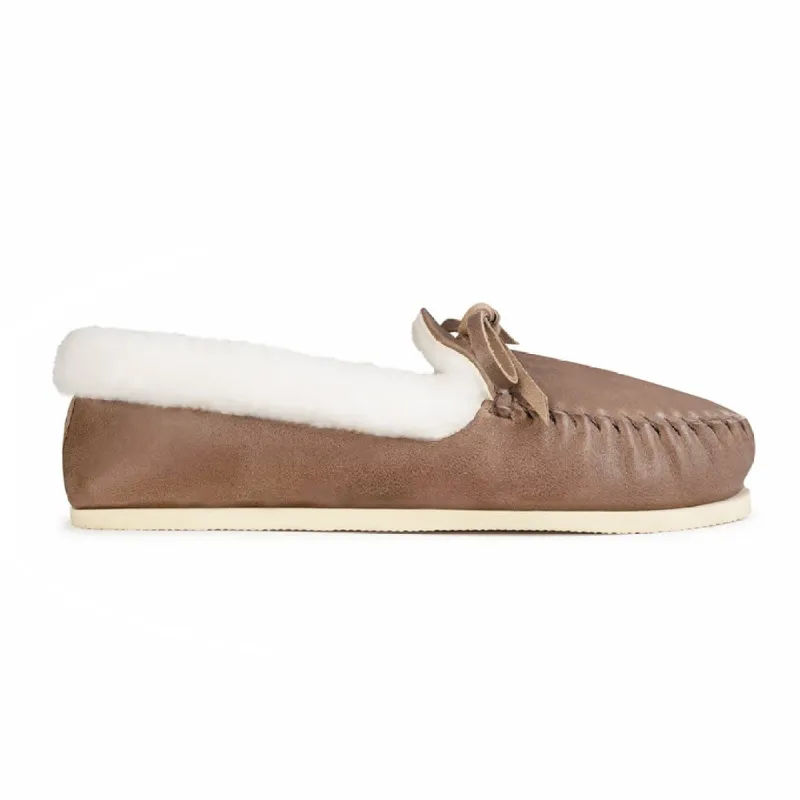 The Women's Cozy Moccasin in Desert - (av) sold by Adelante Shoe