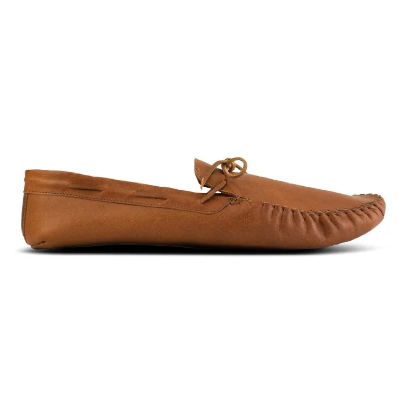 The Men's Moccasin in Caramel - (av) sold by Adelante Shoe