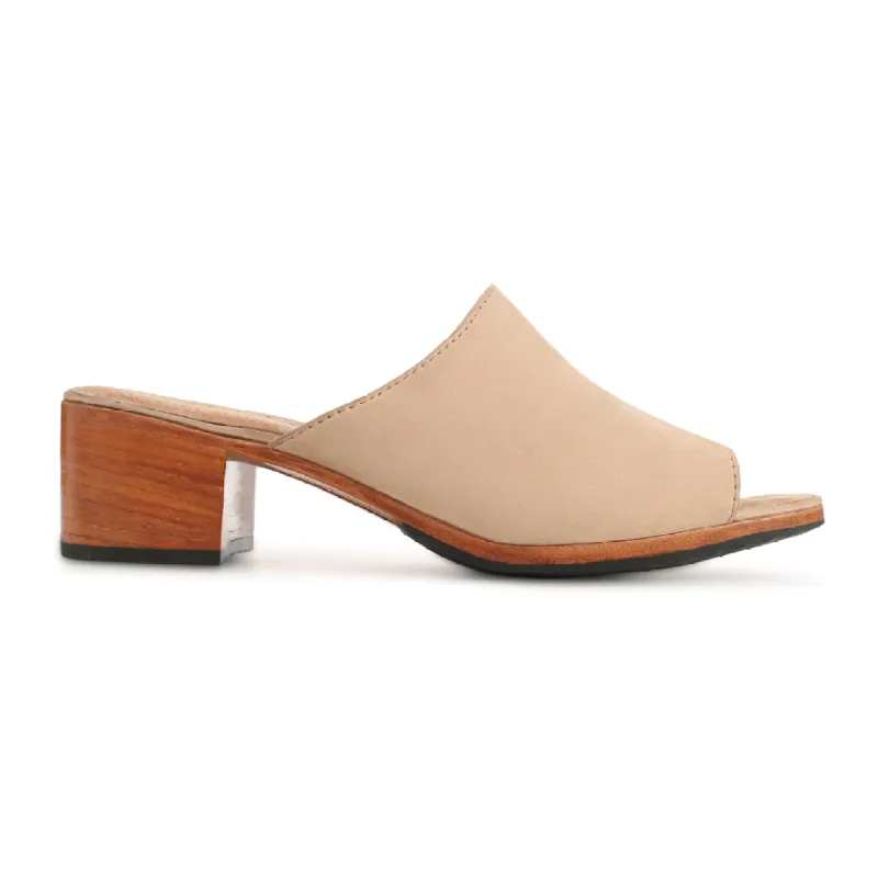 The Peep Toe Camila in Oatmeal ~ Super Wide sold by Adelante Shoe