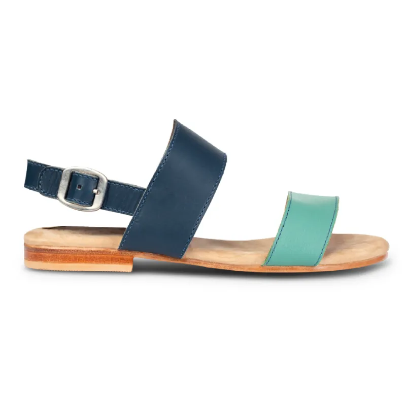 The Cordoba in Denim Blue and Teal ~ Wide sold by Adelante Shoe