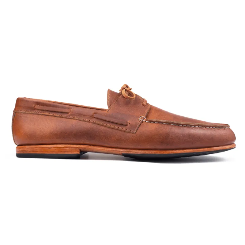 The Nautico in Caramel - (av) sold by Adelante Shoe