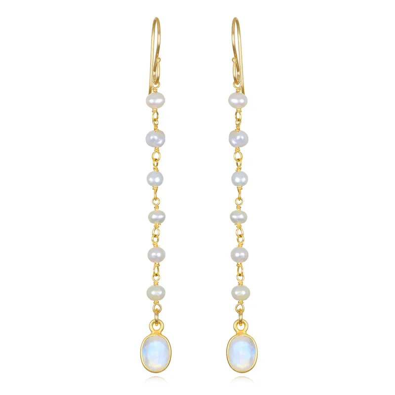 New! Rainbow Moonstone Duster Dangles sold by Amelia Rose Design