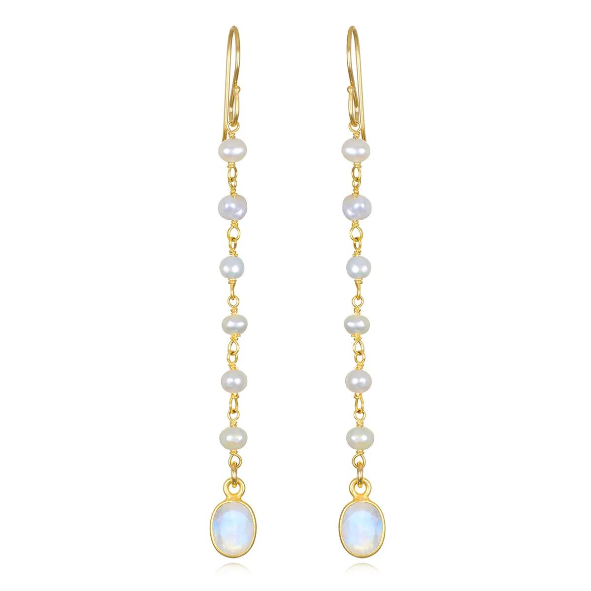 New! Rainbow Moonstone Duster Dangles sold by Amelia Rose Design