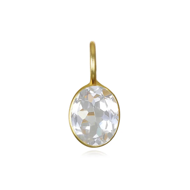 NEW! White Topaz Oval Charm sold by Amelia Rose Design