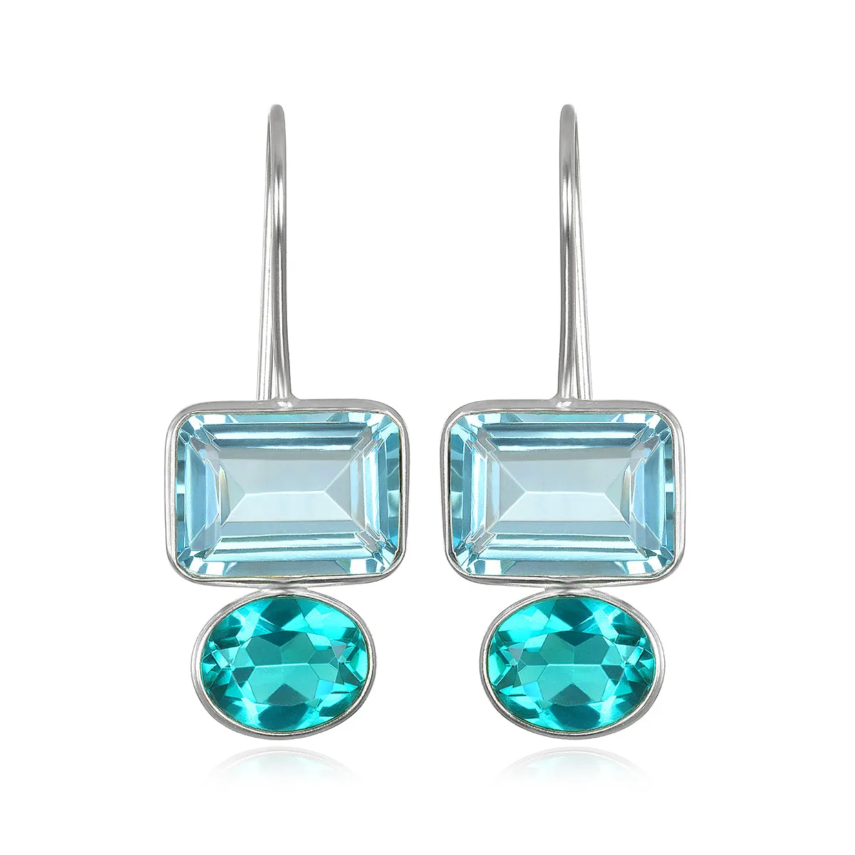 Valencia Earring-Sky Blue & Teal Silver sold by Amelia Rose Design