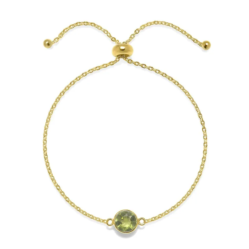 Birthstone Solitaire Bracelet- August Peridot sold by Amelia Rose Design