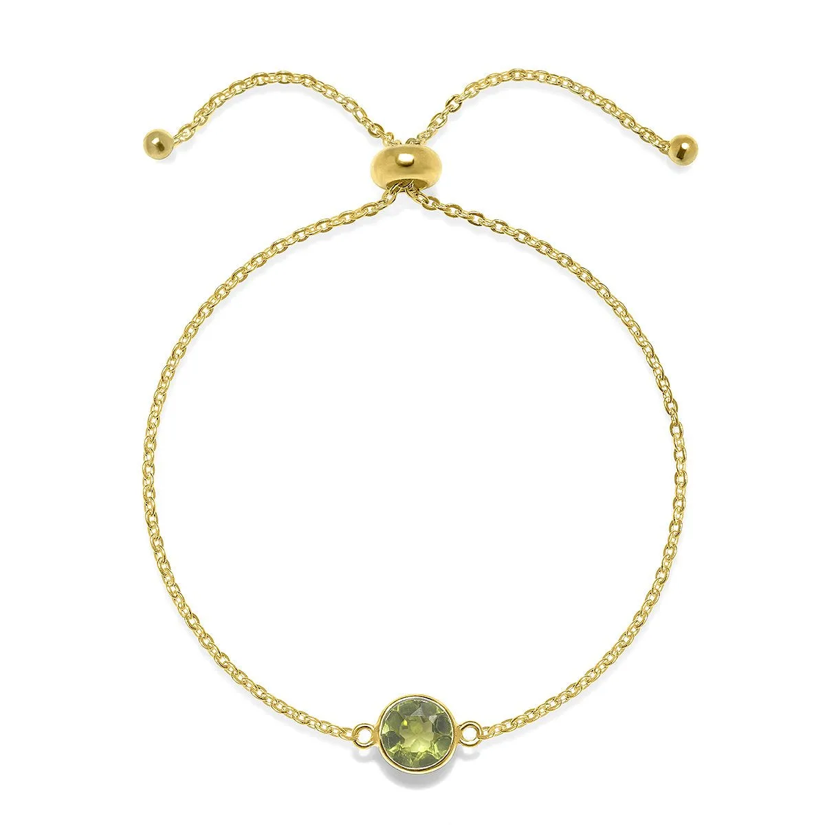 Birthstone Solitaire Bracelet- August Peridot sold by Amelia Rose Design