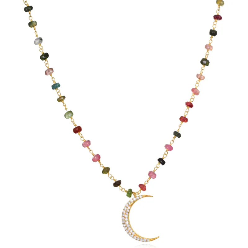 New! Tourmaline Crescent Necklace sold by Amelia Rose Design