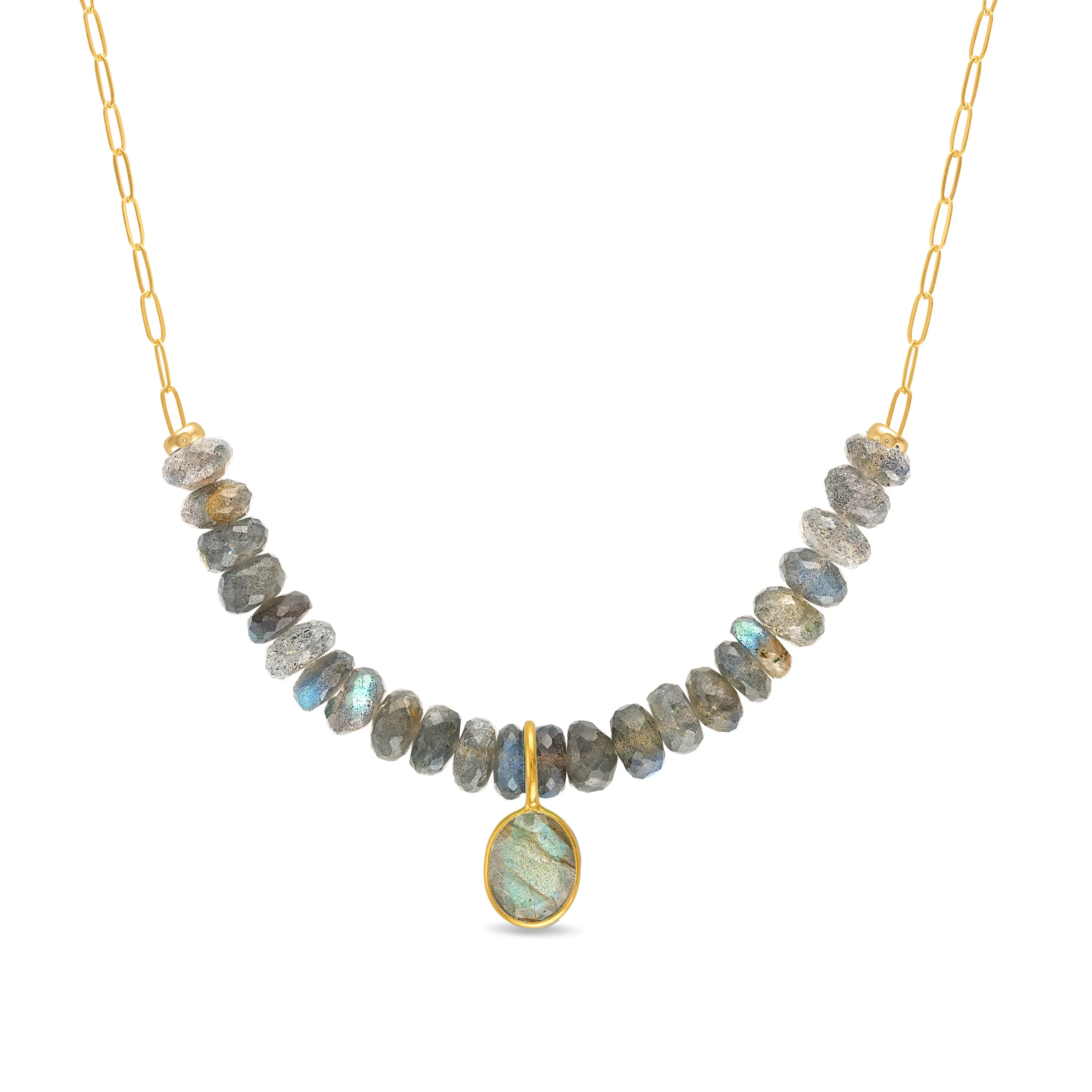 Beaded Charm Necklace - Labradorite sold by Amelia Rose Design