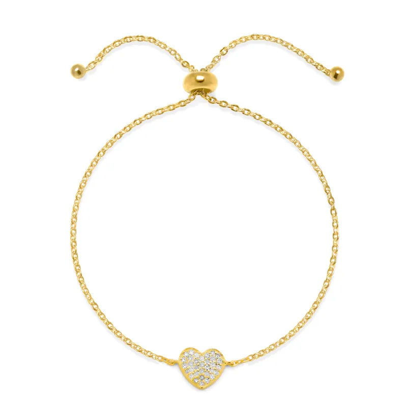 Diamond Heart Bracelet-Gold sold by Amelia Rose Design