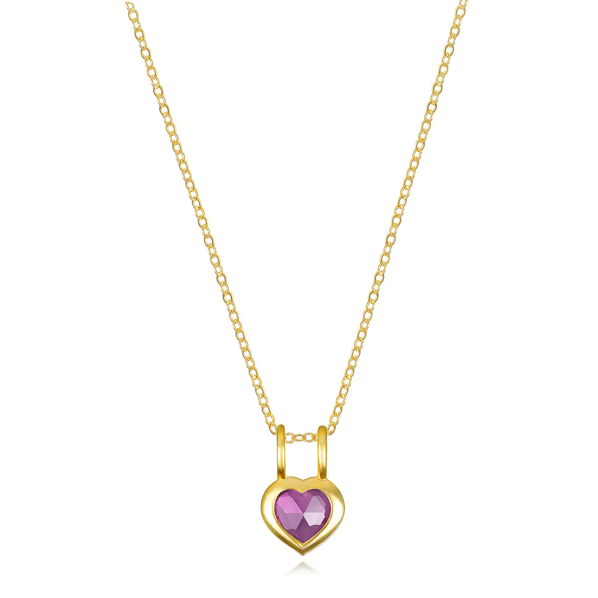 New! Birthstone Heart Pendant - February/Amethyst sold by Amelia Rose Design product image thumbnail 2