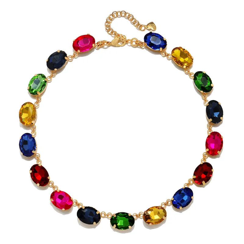 London Oval Cut Choker-Sparkle Rainbow sold by Amelia Rose Design
