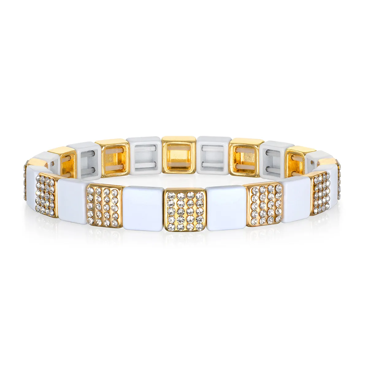 New! CZ Enamel Bracelet-White Sparkle sold by Amelia Rose Design