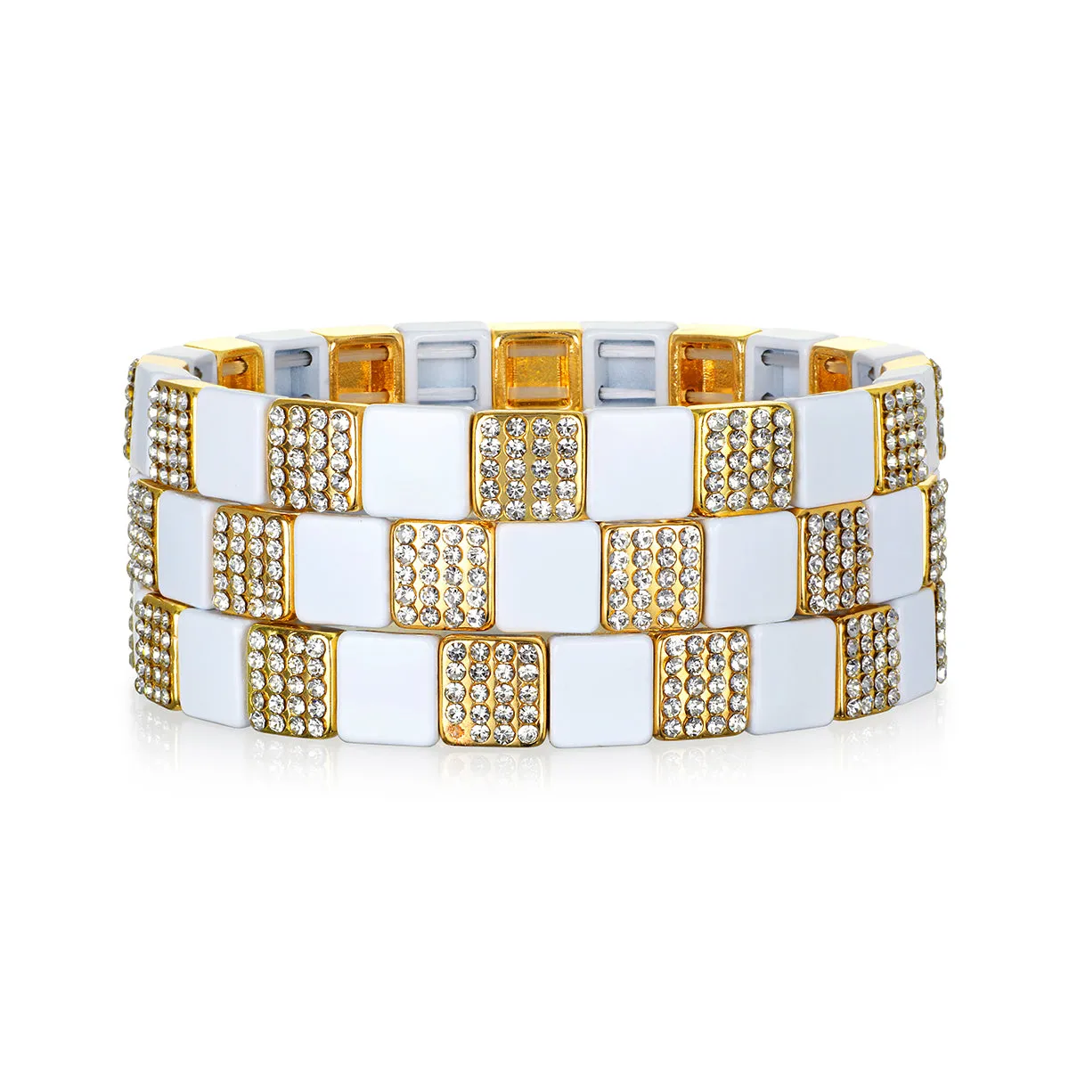 New! CZ Enamel Bracelet-White Sparkle sold by Amelia Rose Design product image thumbnail 2
